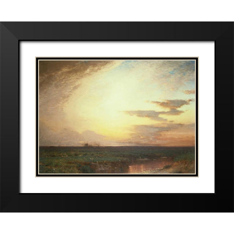 Twilight on the Western Plains Black Modern Wood Framed Art Print with Double Matting by Colman, Samuel