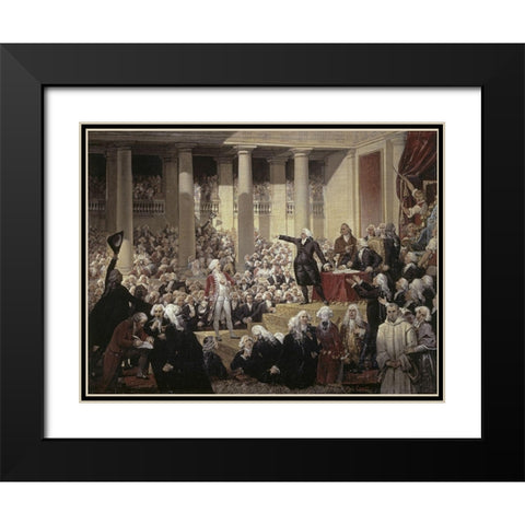 The Church of Marissel near Beauvais Black Modern Wood Framed Art Print with Double Matting by Corot, Jean-Baptiste-Camille