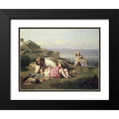 Happy Days Black Modern Wood Framed Art Print with Double Matting by Crosby, William