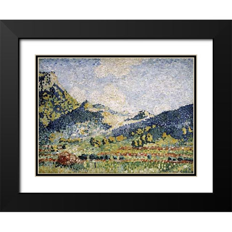 Les Petits Montagnes Mauresques Black Modern Wood Framed Art Print with Double Matting by Cross, Henri-Edmond