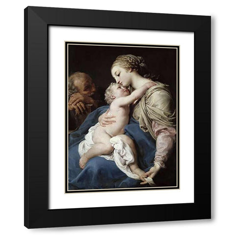 The Family Black Modern Wood Framed Art Print with Double Matting by Da Camerino, Girolamo di Giovanni