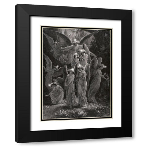 The Dews of Evening, c.1874 Black Modern Wood Framed Art Print with Double Matting by Davis, John S.