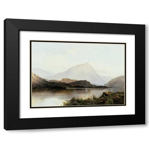 The Hills of Loch Lomond Black Modern Wood Framed Art Print with Double Matting by De Breanski, Alfred
