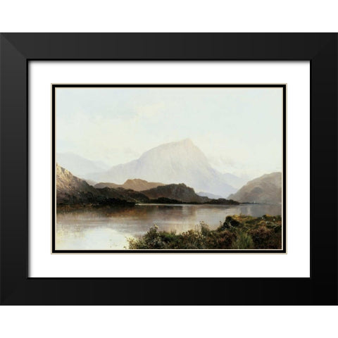 The Hills of Loch Lomond Black Modern Wood Framed Art Print with Double Matting by De Breanski, Alfred