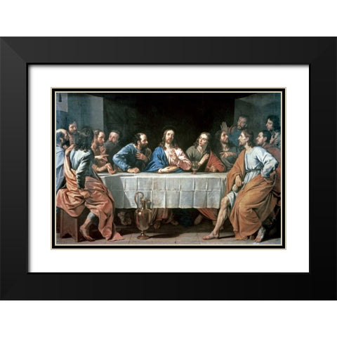 The Last Supper Black Modern Wood Framed Art Print with Double Matting by De Champaigne, Philippe