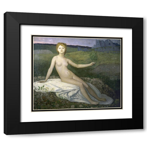 Hope Black Modern Wood Framed Art Print with Double Matting by de Chavannes, Pierre Puvis
