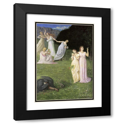 The Reaper Black Modern Wood Framed Art Print with Double Matting by de Chavannes, Pierre Puvis