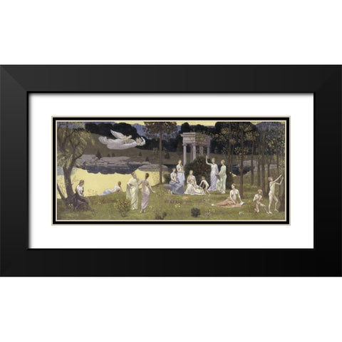 The Sacred Forest Beloved by the Arts and Muses Black Modern Wood Framed Art Print with Double Matting by de Chavannes, Pierre Puvis
