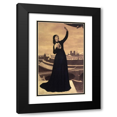 The White Rock (Le Rocher Blanc) Black Modern Wood Framed Art Print with Double Matting by de Chavannes, Pierre Puvis