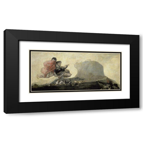 El Aquelarre Black Modern Wood Framed Art Print with Double Matting by De Goya, Francisco