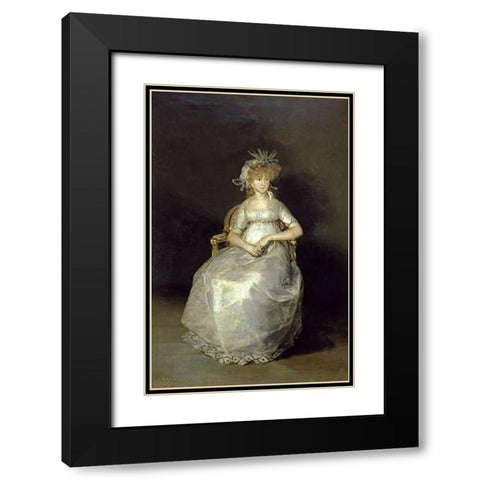 The Countess of Chichon Black Modern Wood Framed Art Print with Double Matting by Goya, Francisco De