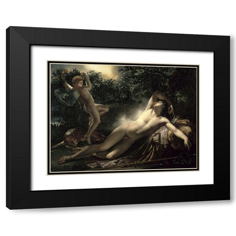 The Sleep of Endymion Black Modern Wood Framed Art Print with Double Matting by De Roucy-Trioson, Anne Girodet