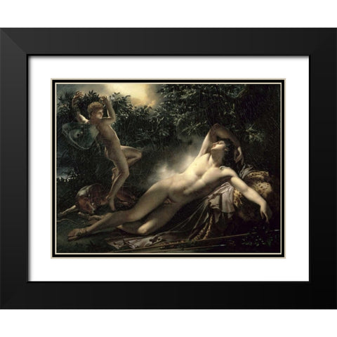 The Sleep of Endymion Black Modern Wood Framed Art Print with Double Matting by De Roucy-Trioson, Anne Girodet