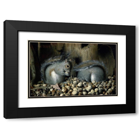 Les Gloutons Black Modern Wood Framed Art Print with Double Matting by Decker, Joseph