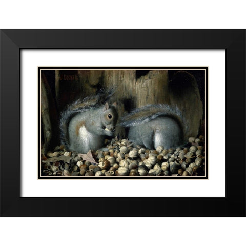 Les Gloutons Black Modern Wood Framed Art Print with Double Matting by Decker, Joseph