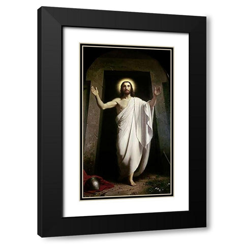 The Resurrection Black Modern Wood Framed Art Print with Double Matting by Dorph, Anton Laurids Johannes