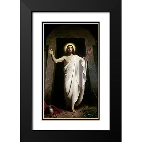 The Resurrection Black Modern Wood Framed Art Print with Double Matting by Dorph, Anton Laurids Johannes