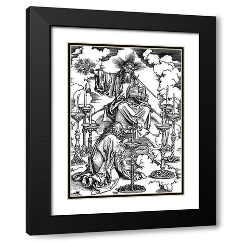 Vision of the Seven Candlesticks Black Modern Wood Framed Art Print with Double Matting by Durer, Albrecht