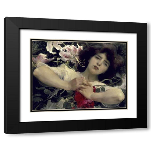 Purity and Passion Black Modern Wood Framed Art Print with Double Matting by Dvorak, Franz