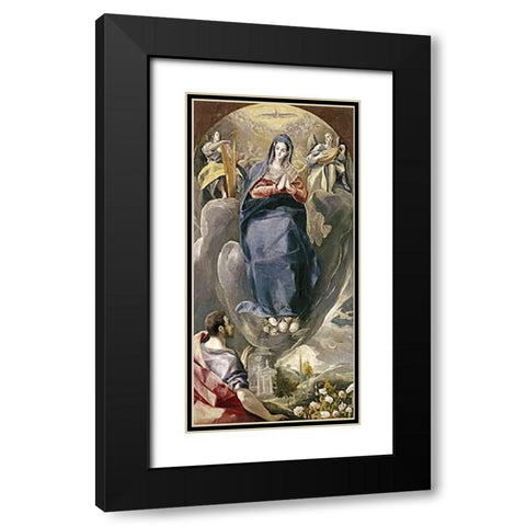 The Immaculate Conception Black Modern Wood Framed Art Print with Double Matting by Greco, El