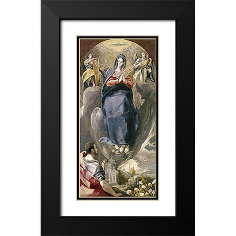 The Immaculate Conception Black Modern Wood Framed Art Print with Double Matting by Greco, El