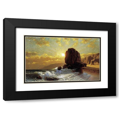 Sunlight on the Coast Black Modern Wood Framed Art Print with Double Matting by Fairman, James