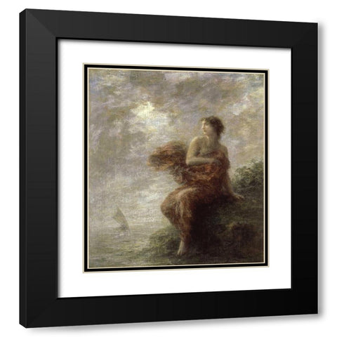 Ariadne Black Modern Wood Framed Art Print with Double Matting by Fantin-Latour, Henri
