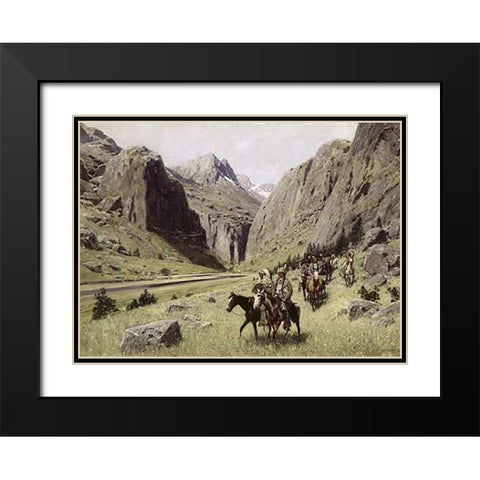 Through the Mountains Black Modern Wood Framed Art Print with Double Matting by Farny, Henry Francois