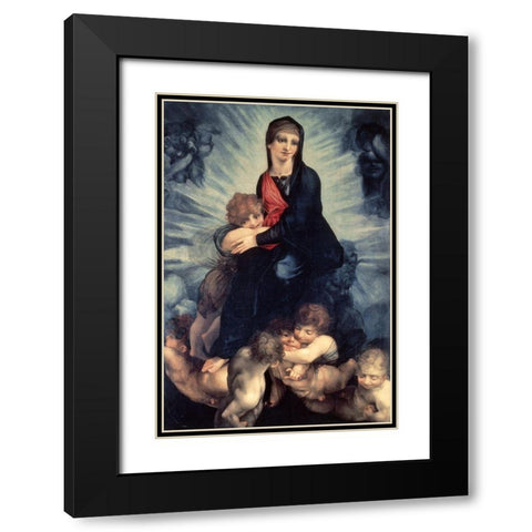 Madonna and Child Black Modern Wood Framed Art Print with Double Matting by Fiorentino, Rosso