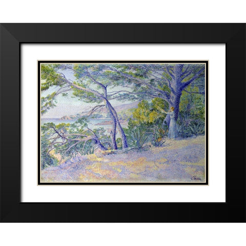 Sous les Pins a Carqueiranne Black Modern Wood Framed Art Print with Double Matting by Gaidan, Louis