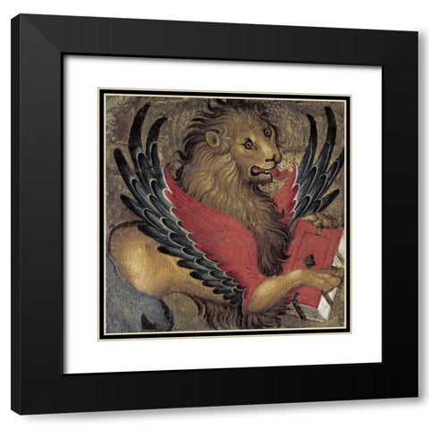 Lion in Majesty Black Modern Wood Framed Art Print with Double Matting by Giambono, Michele