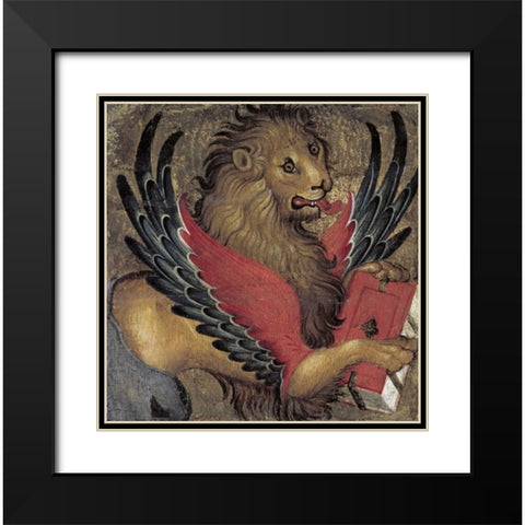 Lion in Majesty Black Modern Wood Framed Art Print with Double Matting by Giambono, Michele