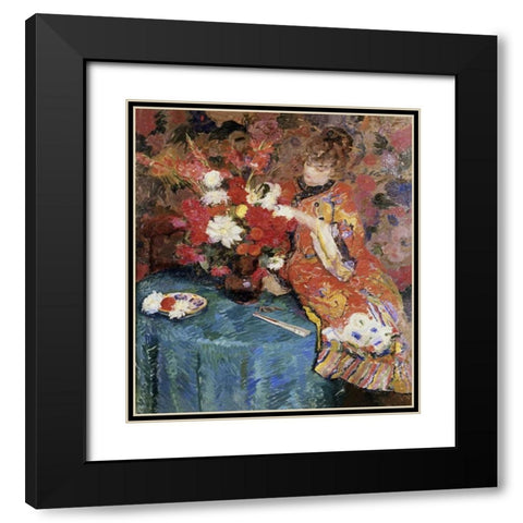 Le Kimono Black Modern Wood Framed Art Print with Double Matting by Godfrinon, Ernst Jean Joseph