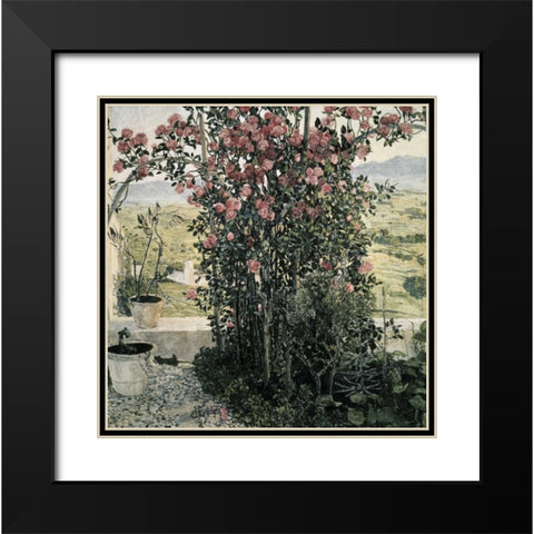 Valley in Umbria Black Modern Wood Framed Art Print with Double Matting by Golovin, Aleksandr Jakovlevic
