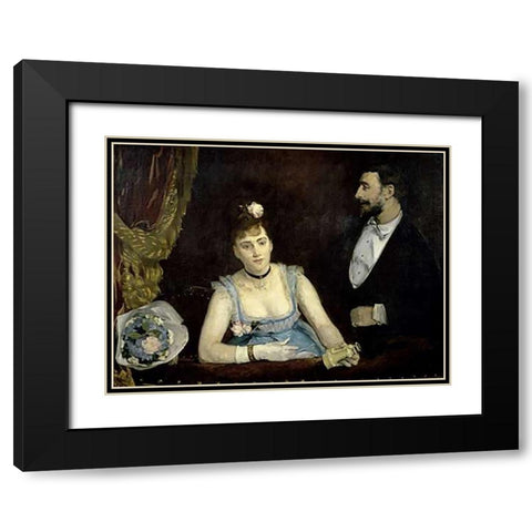 A Loge at the Theatre des Italiens Black Modern Wood Framed Art Print with Double Matting by Gonzales, Eva