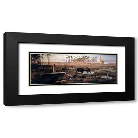 Memphis Black Modern Wood Framed Art Print with Double Matting by Goodall, Frederick