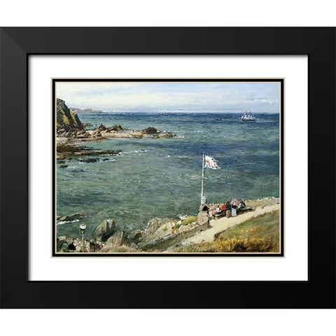 The Bristol Channel from Ilfracombe Black Modern Wood Framed Art Print with Double Matting by Goodwin, Albert