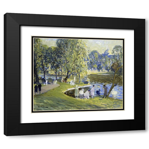 Public Garden, Boston Black Modern Wood Framed Art Print with Double Matting by Goodwin, Arthur Clifton