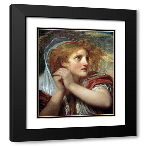 The Terror Black Modern Wood Framed Art Print with Double Matting by Greuze, Jean Baptiste