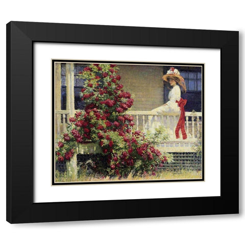 The Crimson Rambler Black Modern Wood Framed Art Print with Double Matting by Hale, Philip Leslie