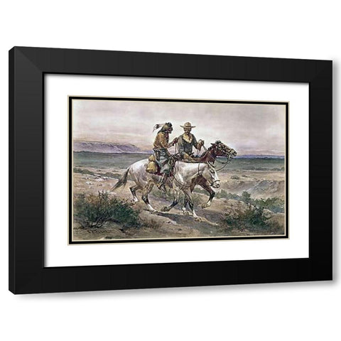 Questionable Companions Black Modern Wood Framed Art Print with Double Matting by Hansen, Herman Wendelborg