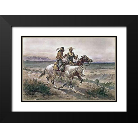 Questionable Companions Black Modern Wood Framed Art Print with Double Matting by Hansen, Herman Wendelborg