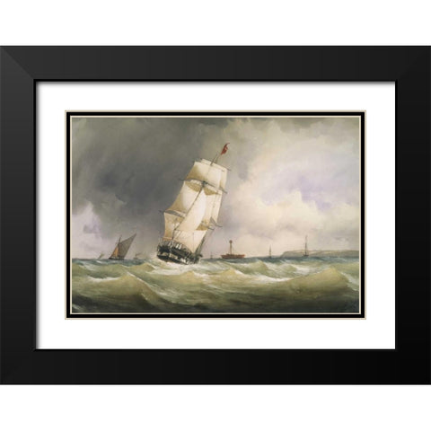Off the Nore Before 1844 Black Modern Wood Framed Art Print with Double Matting by Herbert, Alfred