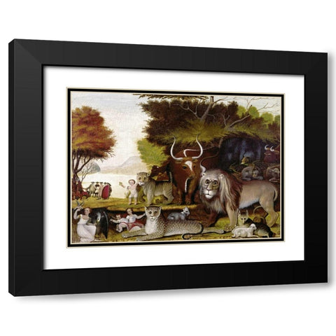 The Peaceable Kingdom - I Black Modern Wood Framed Art Print with Double Matting by Hicks, Edward