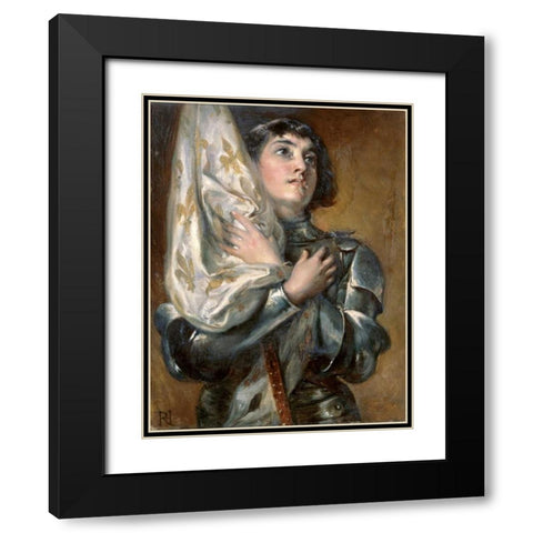 Joan of Arc Black Modern Wood Framed Art Print with Double Matting by Hillingford, Robert Alexander