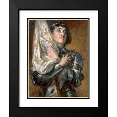 Joan of Arc Black Modern Wood Framed Art Print with Double Matting by Hillingford, Robert Alexander