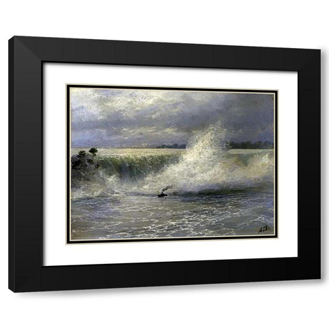 Niagara Falls Black Modern Wood Framed Art Print with Double Matting by Ivazovsky, Ivan Konstantinovic