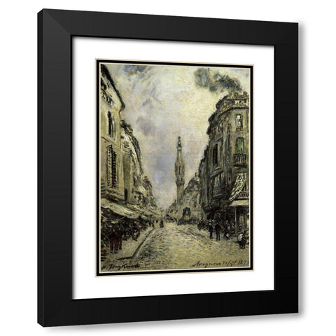 Avignon Black Modern Wood Framed Art Print with Double Matting by Jongkind, Johan Barthold