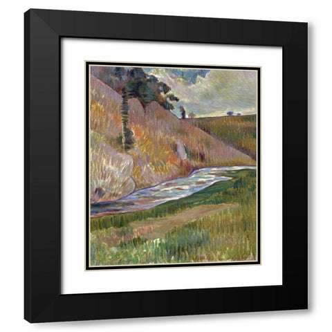Breton Landscape Black Modern Wood Framed Art Print with Double Matting by Laval, Charles