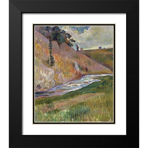 Breton Landscape Black Modern Wood Framed Art Print with Double Matting by Laval, Charles